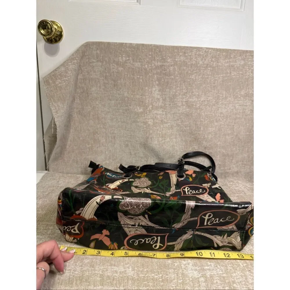 SAKroots Women's River Peace Coated Canvas Tote Shoulder Bag Multicolor Medium